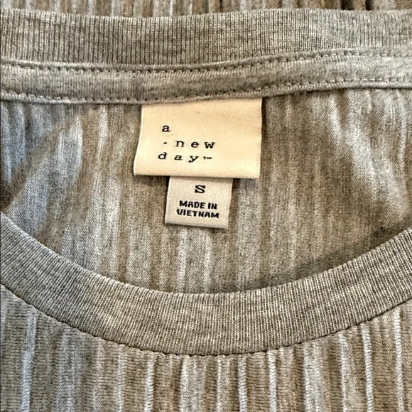 A New Day Gray Ribbed Sleeveless Maxi Dress w/ Side Slits | Size Small - Picture 2 of 3